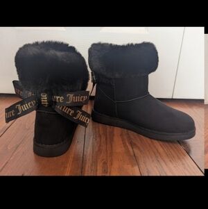 New Juicy Couture Black Fur Boots